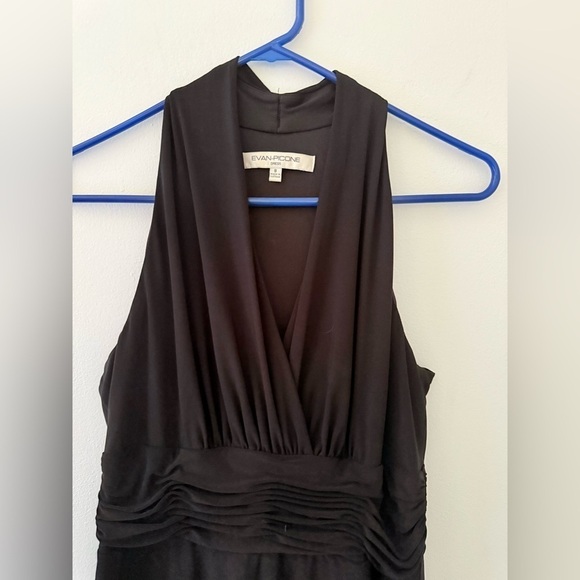 Black Evan Picone ruffled party dress size 8 - Picture 15 of 16